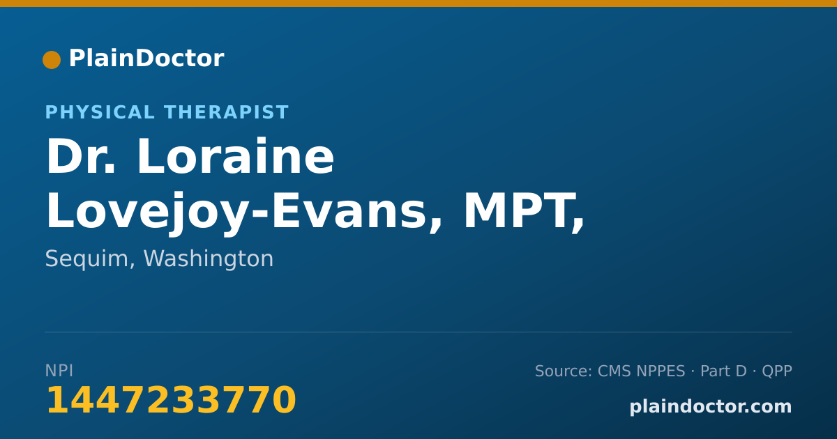 Shareable card for Loraine Lovejoy-Evans, MPT, DPT - Physical Therapist, Sequim, WA