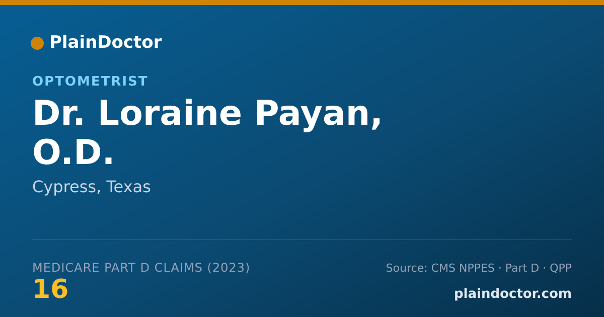 Shareable card for Loraine Payan, O.D. - Optometrist, Cypress, TX