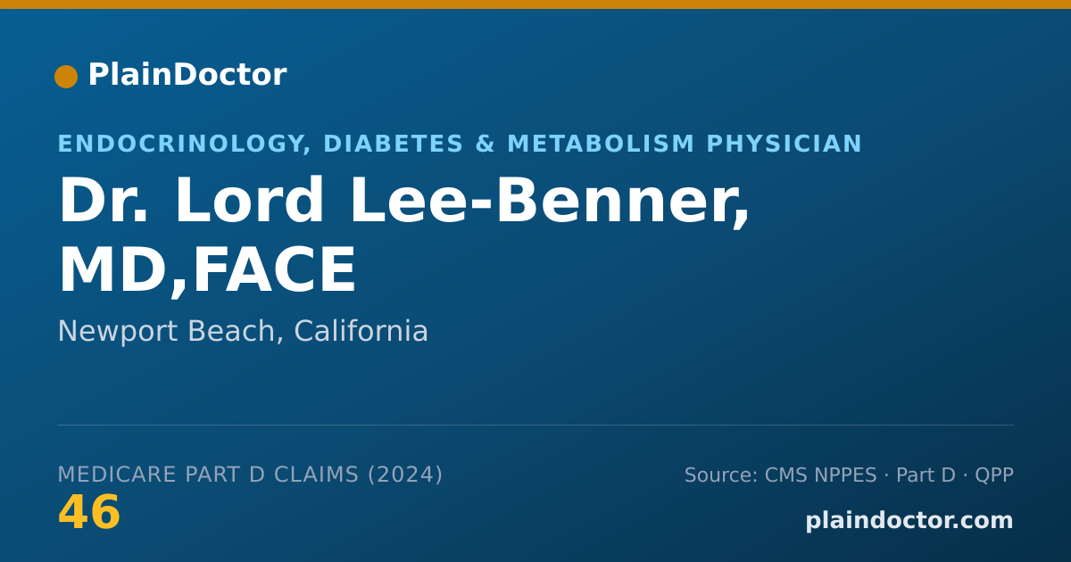 Shareable card for Lord Lee-Benner, MD,FACE - Endocrinology, Diabetes & Metabolism Physician, Newport Beach, CA