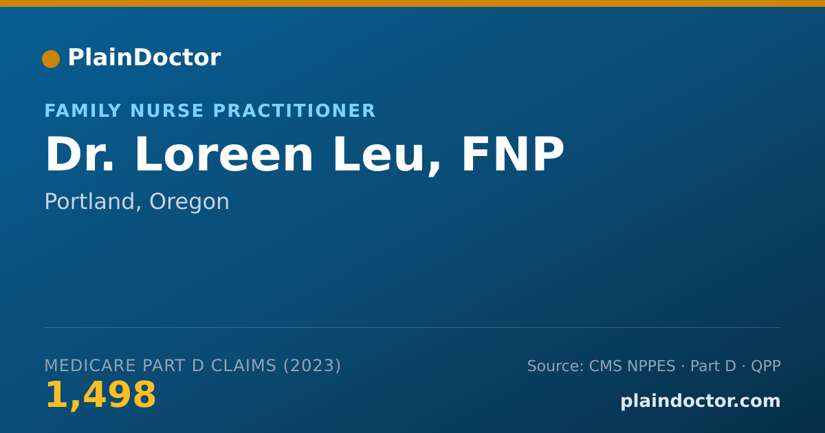 Shareable card for Loreen Leu, FNP - Family Nurse Practitioner, Portland, OR