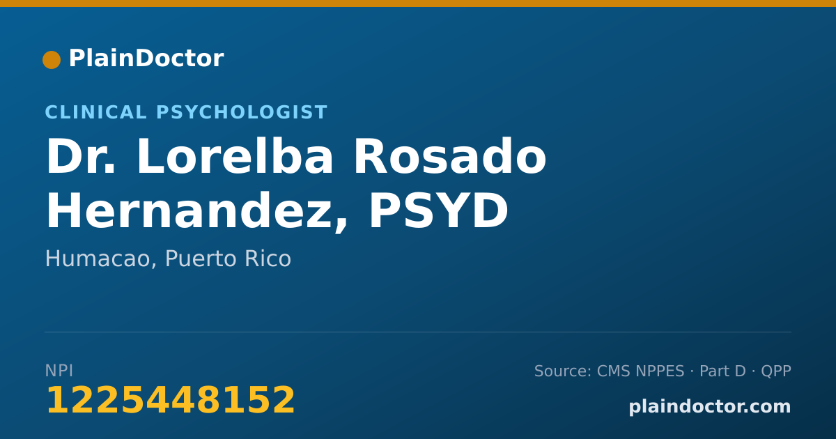 Shareable card for Lorelba Rosado Hernandez, PSYD - Clinical Psychologist, Humacao, PR