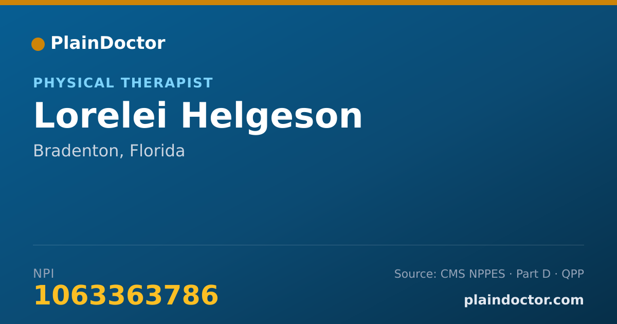 Shareable card for Lorelei Helgeson - Physical Therapist, Bradenton, FL