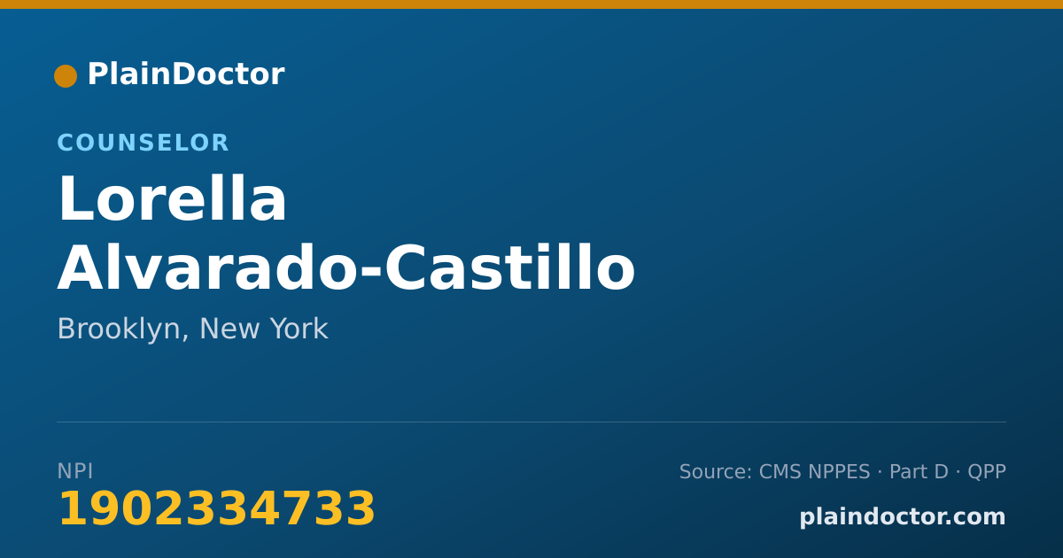 Shareable card for Lorella Alvarado-Castillo - Counselor, Brooklyn, NY
