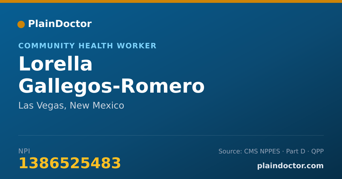 Shareable card for Lorella Gallegos-Romero - Community Health Worker, Las Vegas, NM