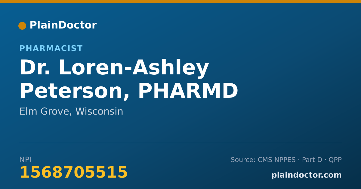 Shareable card for Loren-Ashley Peterson, PHARMD - Pharmacist, Elm Grove, WI
