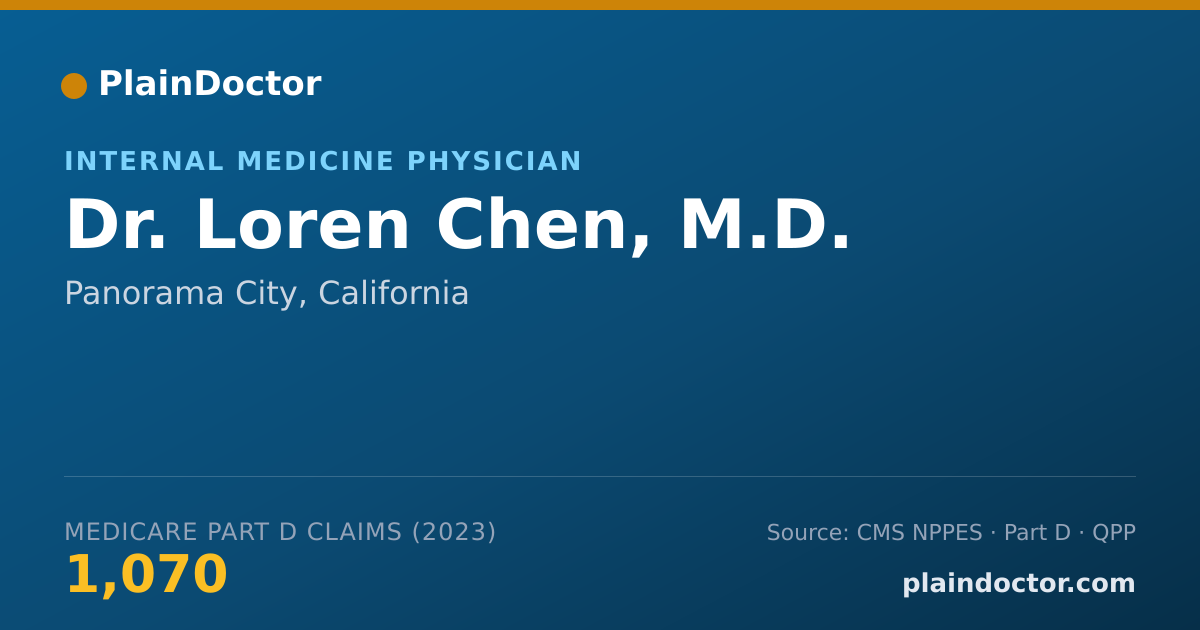 Shareable card for Loren Chen, M.D. - Internal Medicine Physician, Panorama City, CA