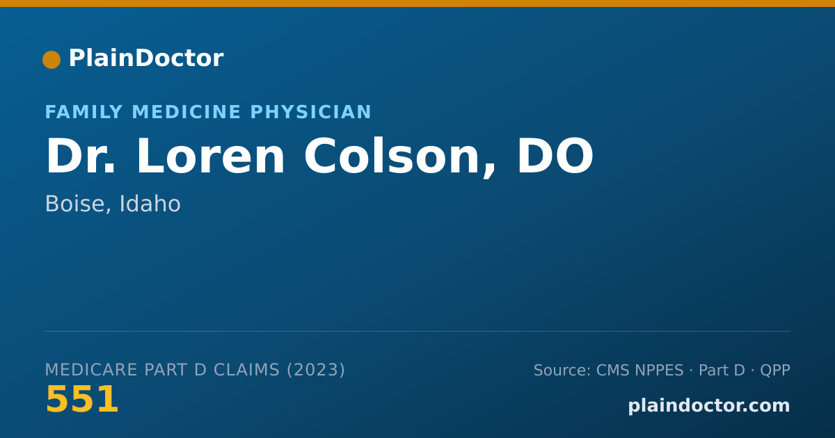 Shareable card for Loren Colson, DO - Family Medicine Physician, Boise, ID