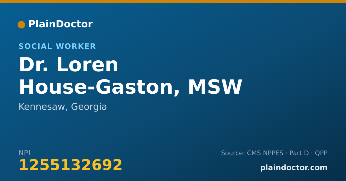 Shareable card for Loren House-Gaston, MSW - Social Worker, Kennesaw, GA
