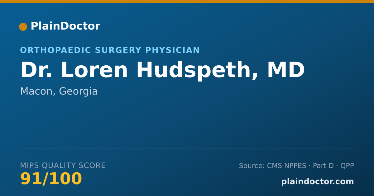 Shareable card for Loren Hudspeth, MD - Orthopaedic Surgery Physician, Macon, GA
