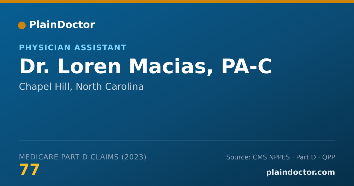 Shareable card for Loren Macias, PA-C - Physician Assistant, Chapel Hill, NC