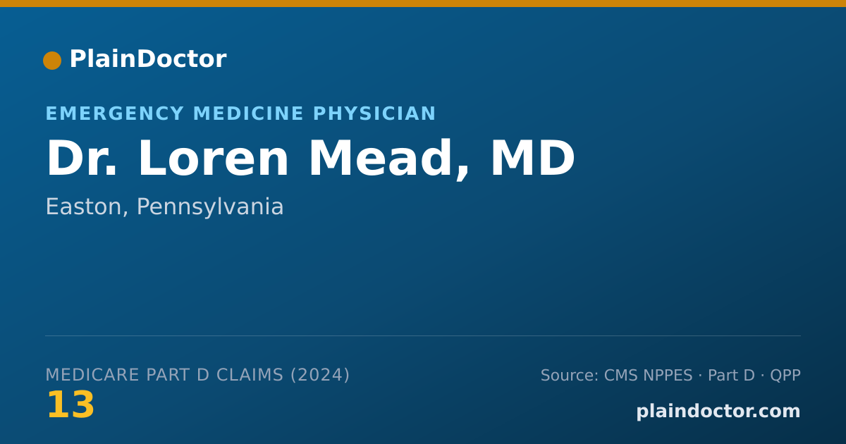 Shareable card for Loren Mead, MD - Emergency Medicine Physician, Easton, PA