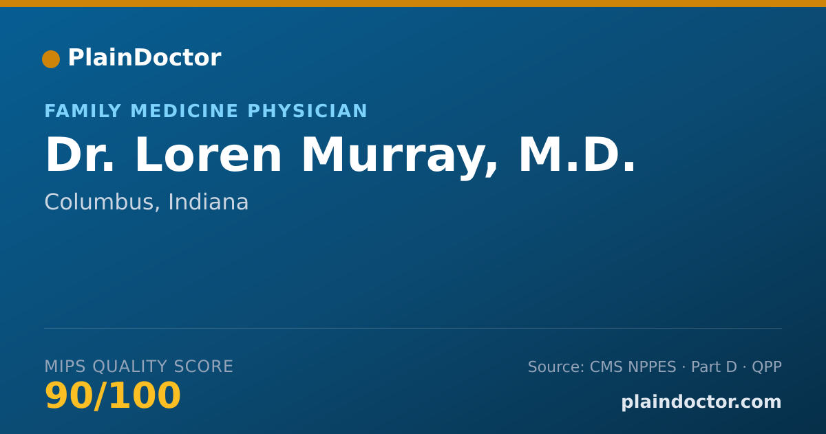 Shareable card for Loren Murray, M.D. - Family Medicine Physician, Columbus, IN