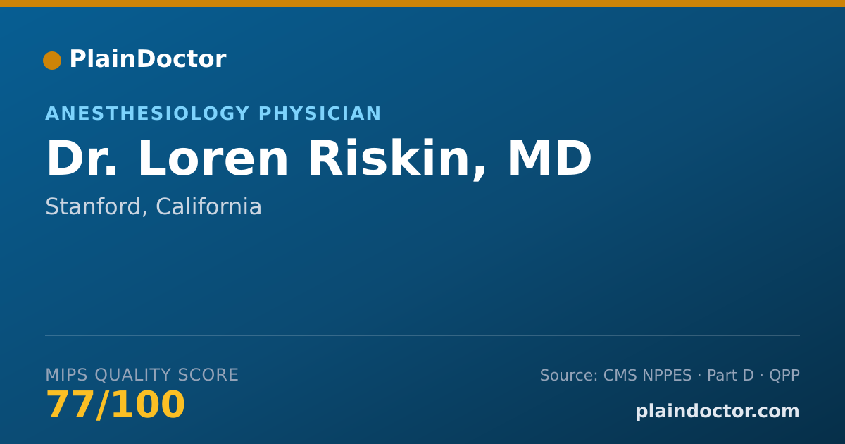 Shareable card for Loren Riskin, MD - Anesthesiology Physician, Stanford, CA