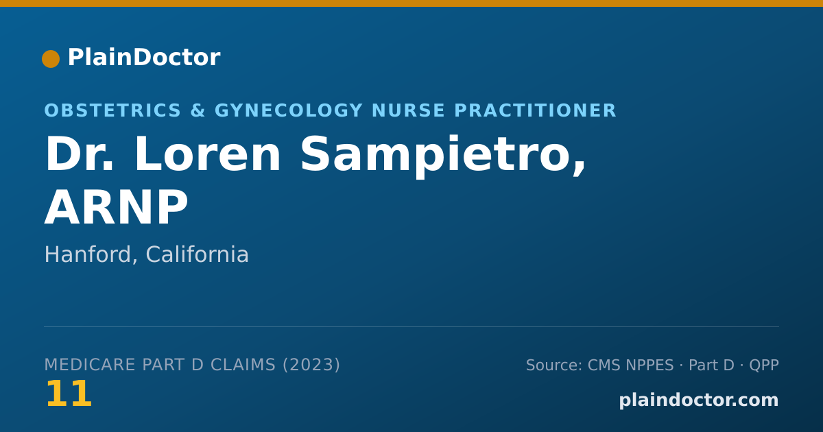 Shareable card for Loren Sampietro, ARNP - Obstetrics & Gynecology Nurse Practitioner, Hanford, CA