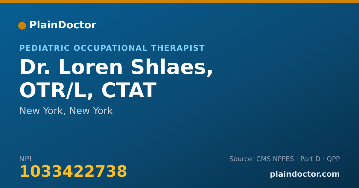 Shareable card for Loren Shlaes, OTR/L, CTAT - Pediatric Occupational Therapist, New York, NY
