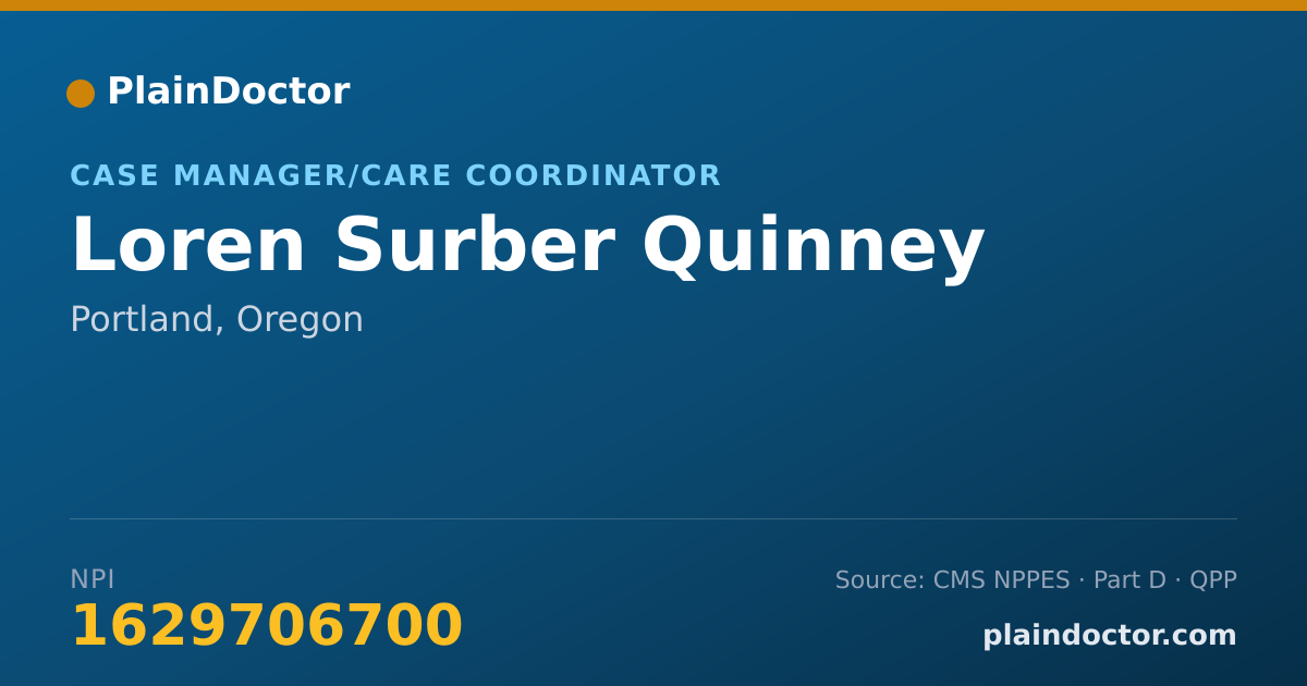 Shareable card for Loren Surber Quinney - Case Manager/Care Coordinator, Portland, OR