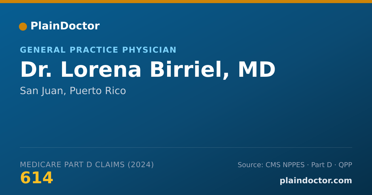 Shareable card for Lorena Birriel, MD - General Practice Physician, San Juan, PR