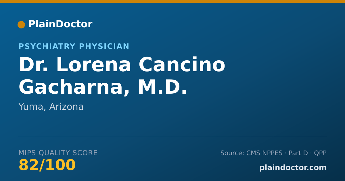Shareable card for Lorena Cancino Gacharna, M.D. - Psychiatry Physician, Yuma, AZ