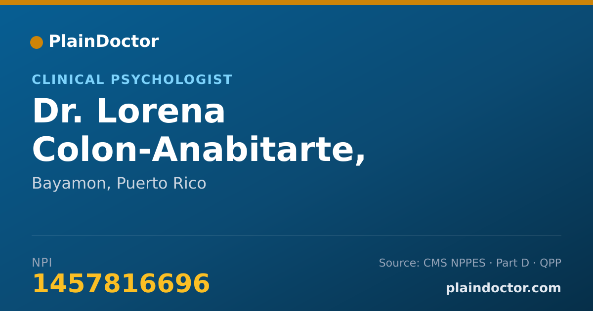 Shareable card for Lorena Colon-Anabitarte, PSY.D. - Clinical Psychologist, Bayamon, PR