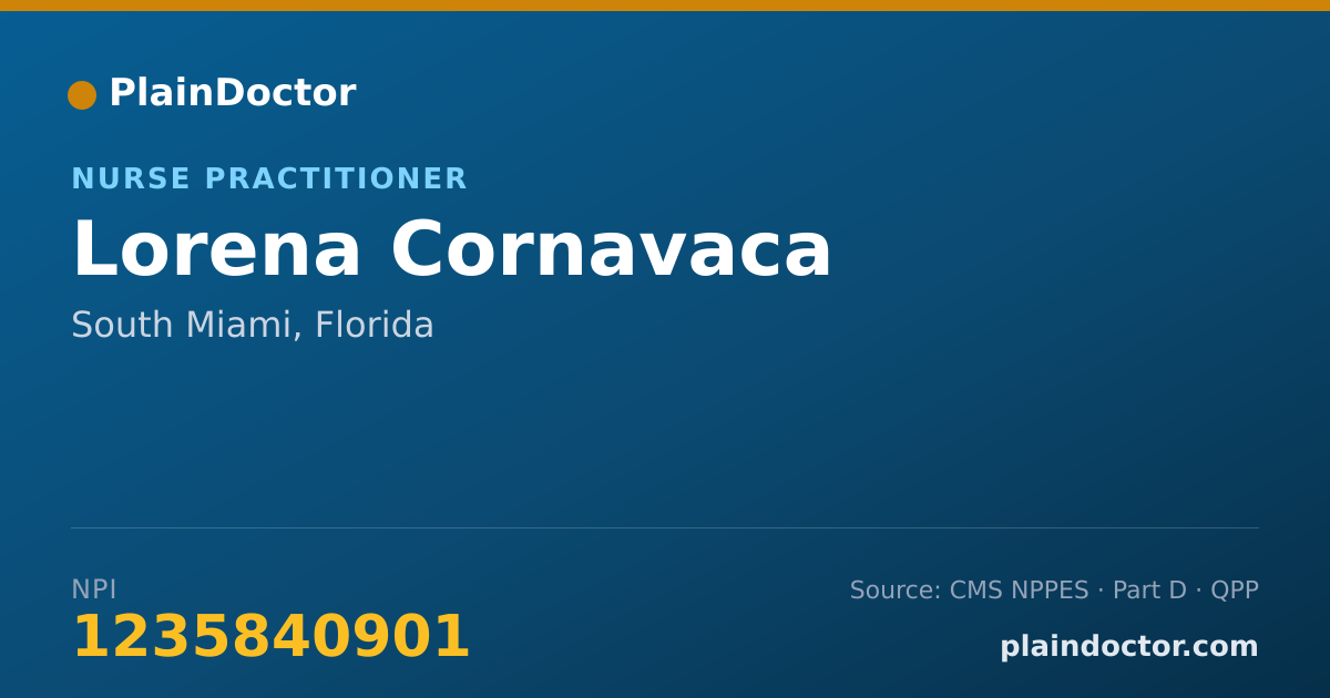Shareable card for Lorena Cornavaca - Nurse Practitioner, South Miami, FL