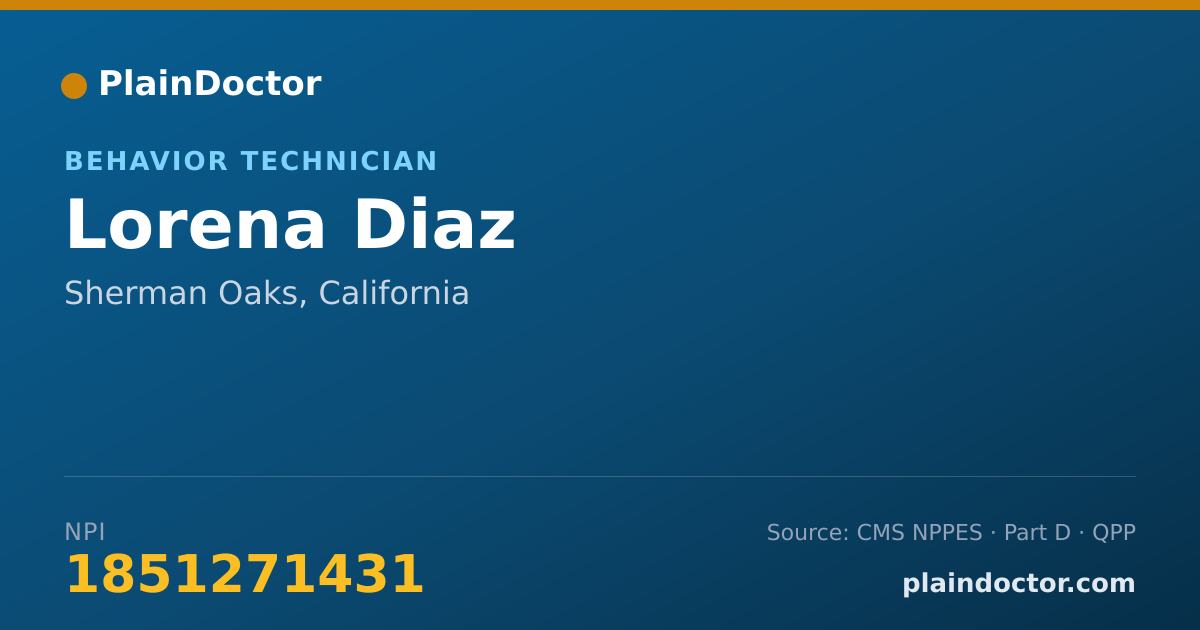 Shareable card for Lorena Diaz - Behavior Technician, Sherman Oaks, CA