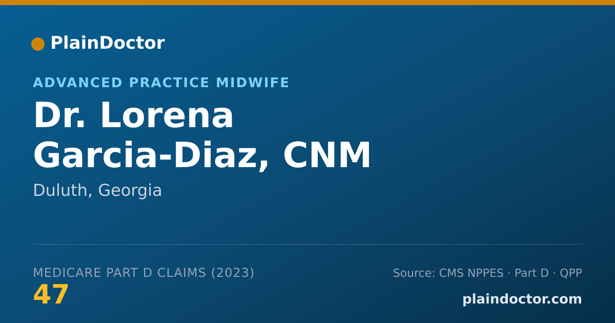 Shareable card for Lorena Garcia-Diaz, CNM - Advanced Practice Midwife, Duluth, GA