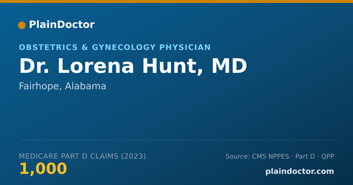 Shareable card for Lorena Hunt, MD - Obstetrics & Gynecology Physician, Fairhope, AL