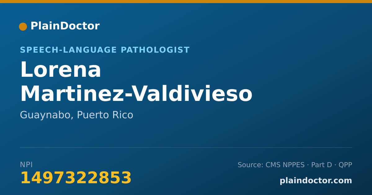 Shareable card for Lorena Martinez-Valdivieso - Speech-Language Pathologist, Guaynabo, PR