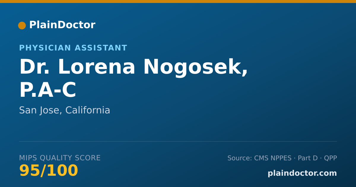 Shareable card for Lorena Nogosek, P.A-C - Physician Assistant, San Jose, CA