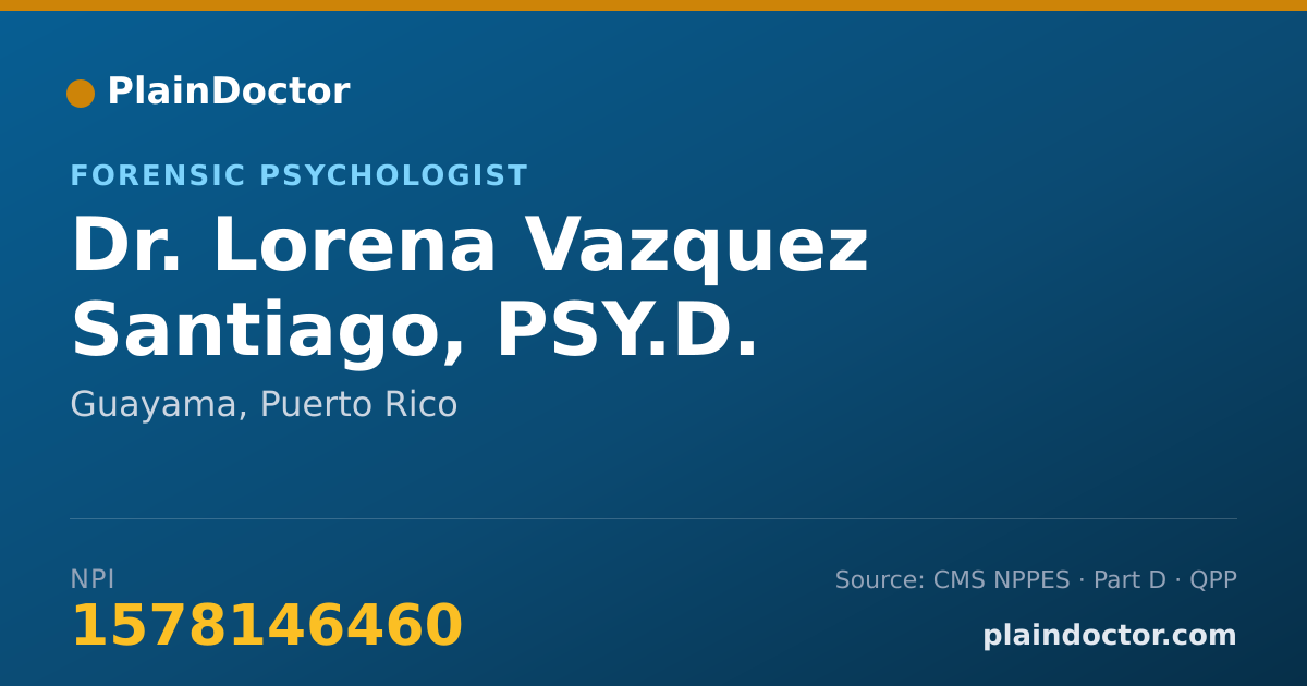Shareable card for Lorena Vazquez Santiago, PSY.D. - Forensic Psychologist, Guayama, PR