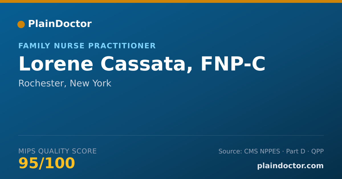 Shareable card for Lorene Cassata, FNP-C - Family Nurse Practitioner, Rochester, NY