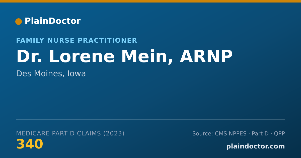 Shareable card for Lorene Mein, ARNP - Family Nurse Practitioner, Des Moines, IA