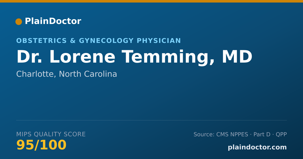Shareable card for Lorene Temming, MD - Obstetrics & Gynecology Physician, Charlotte, NC