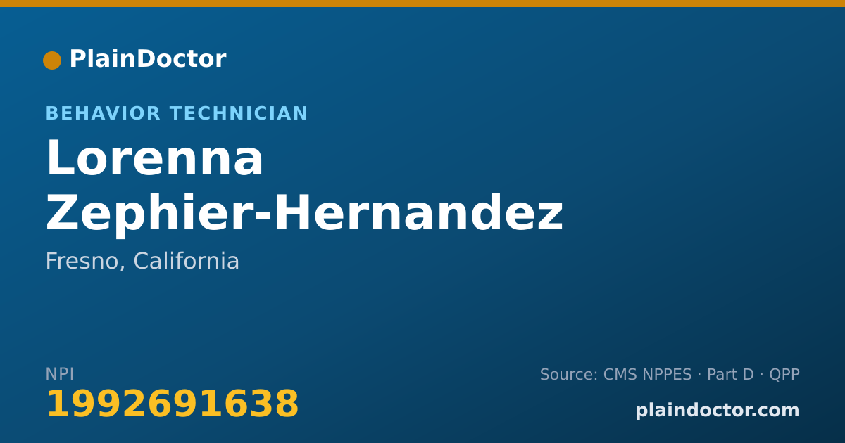 Shareable card for Lorenna Zephier-Hernandez - Behavior Technician, Fresno, CA