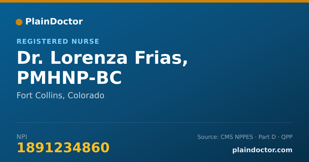 Shareable card for Lorenza Frias, PMHNP-BC - Registered Nurse, Fort Collins, CO