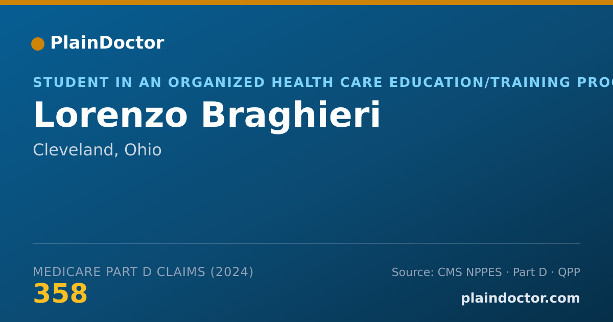 Shareable card for Lorenzo Braghieri - Student in an Organized Health Care Education/Training Program, Cleveland, OH