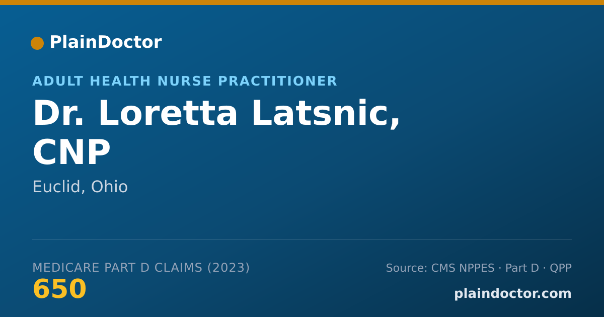 Shareable card for Loretta Latsnic, CNP - Adult Health Nurse Practitioner, Euclid, OH