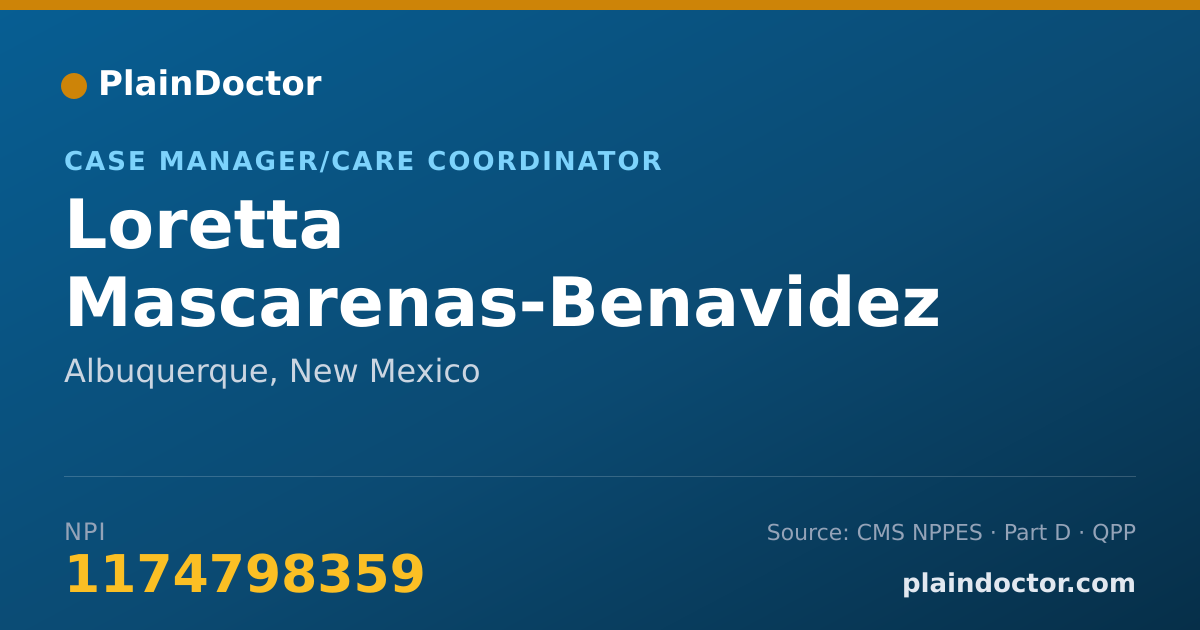 Shareable card for Loretta Mascarenas-Benavidez - Case Manager/Care Coordinator, Albuquerque, NM