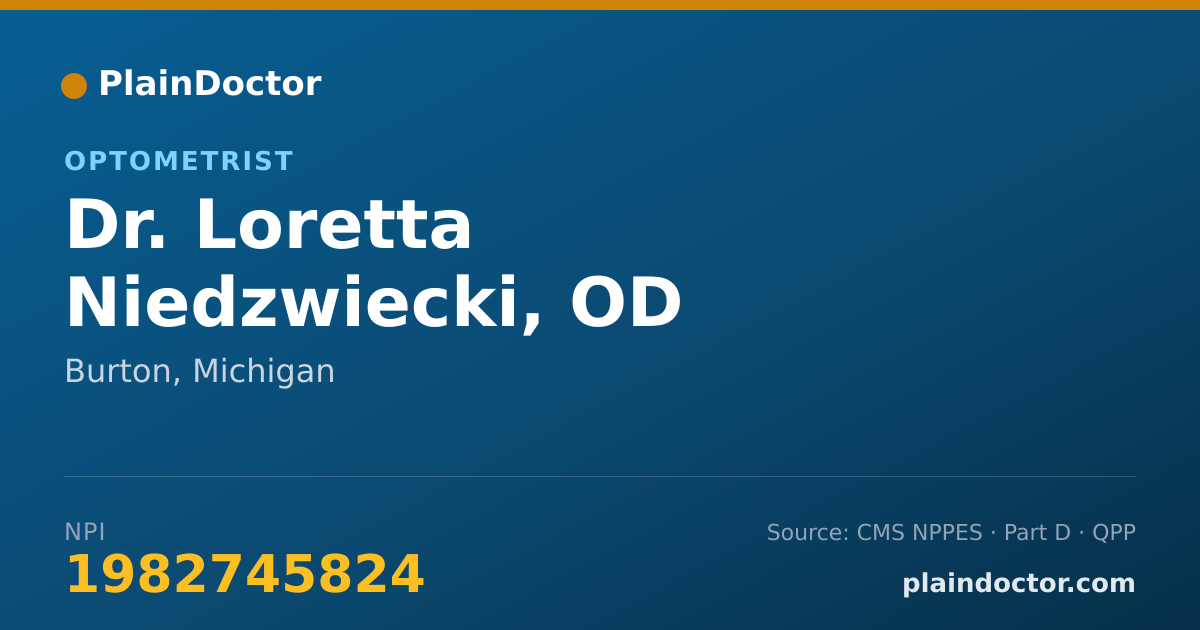 Shareable card for Loretta Niedzwiecki, OD - Optometrist, Burton, MI