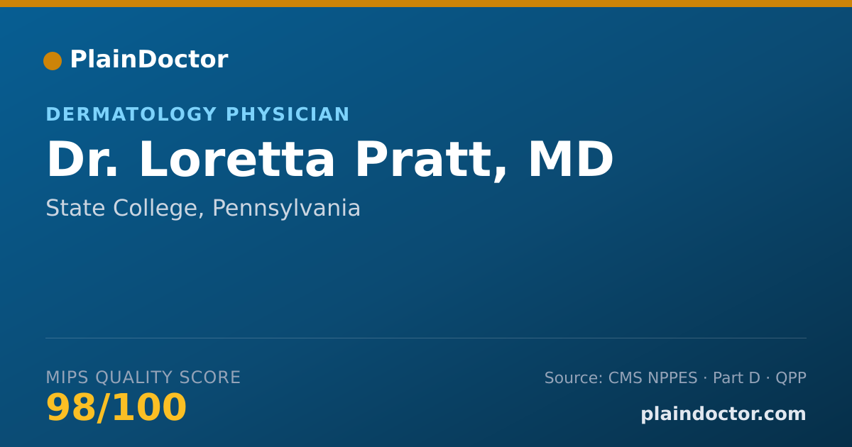 Shareable card for Loretta Pratt, MD - Dermatology Physician, State College, PA