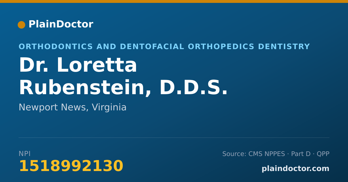 Shareable card for Loretta Rubenstein, D.D.S. - Orthodontics and Dentofacial Orthopedics Dentistry, Newport News, VA