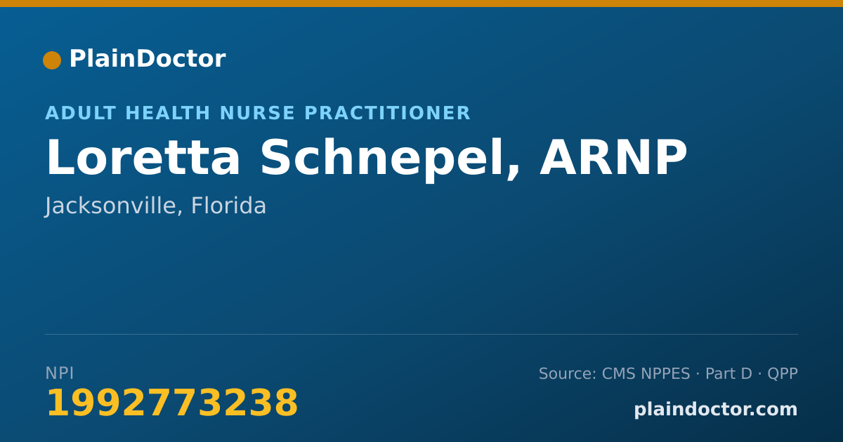 Shareable card for Loretta Schnepel, ARNP - Adult Health Nurse Practitioner, Jacksonville, FL