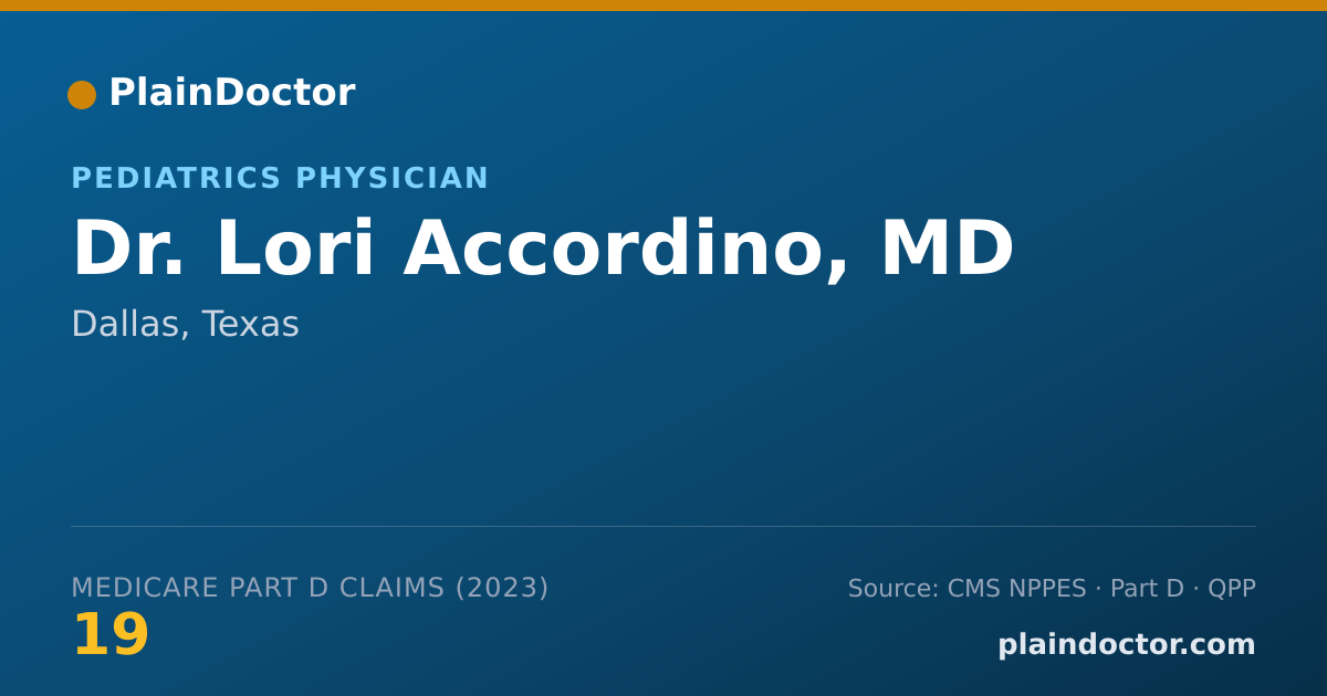 Shareable card for Lori Accordino, MD - Pediatrics Physician, Dallas, TX