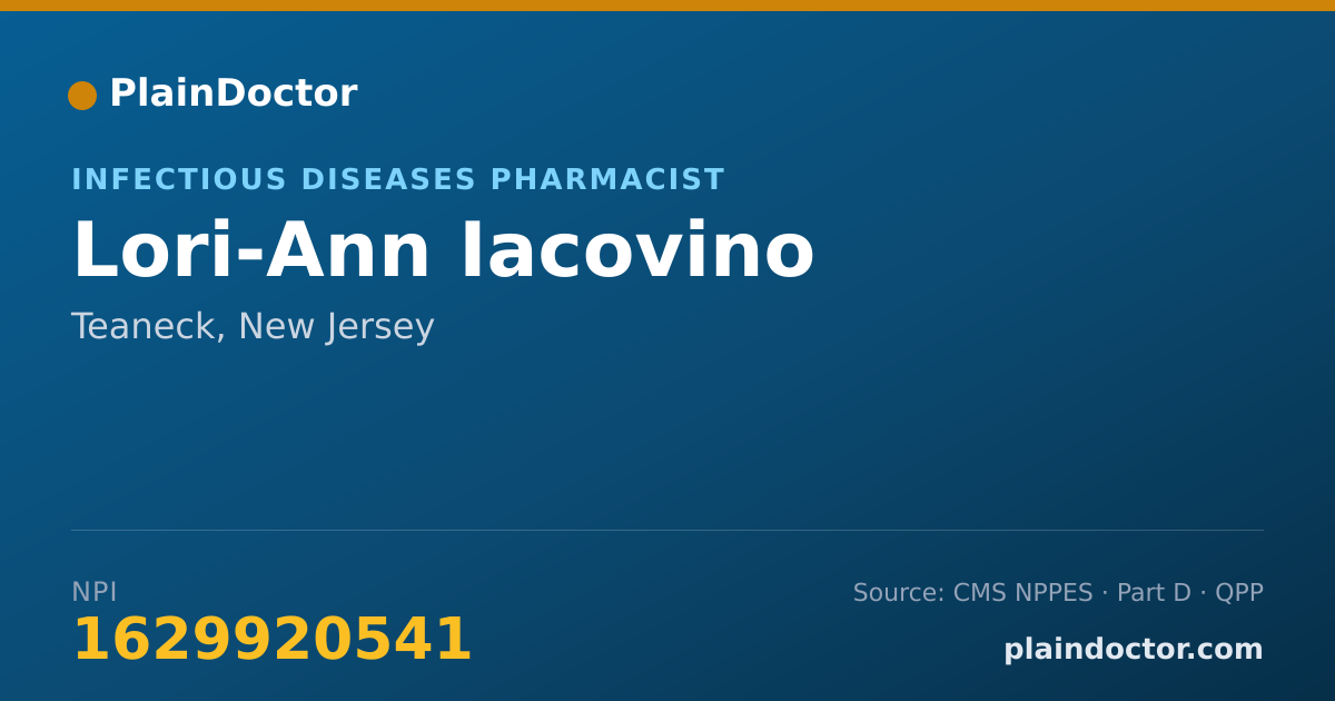 Shareable card for Lori-Ann Iacovino - Infectious Diseases Pharmacist, Teaneck, NJ