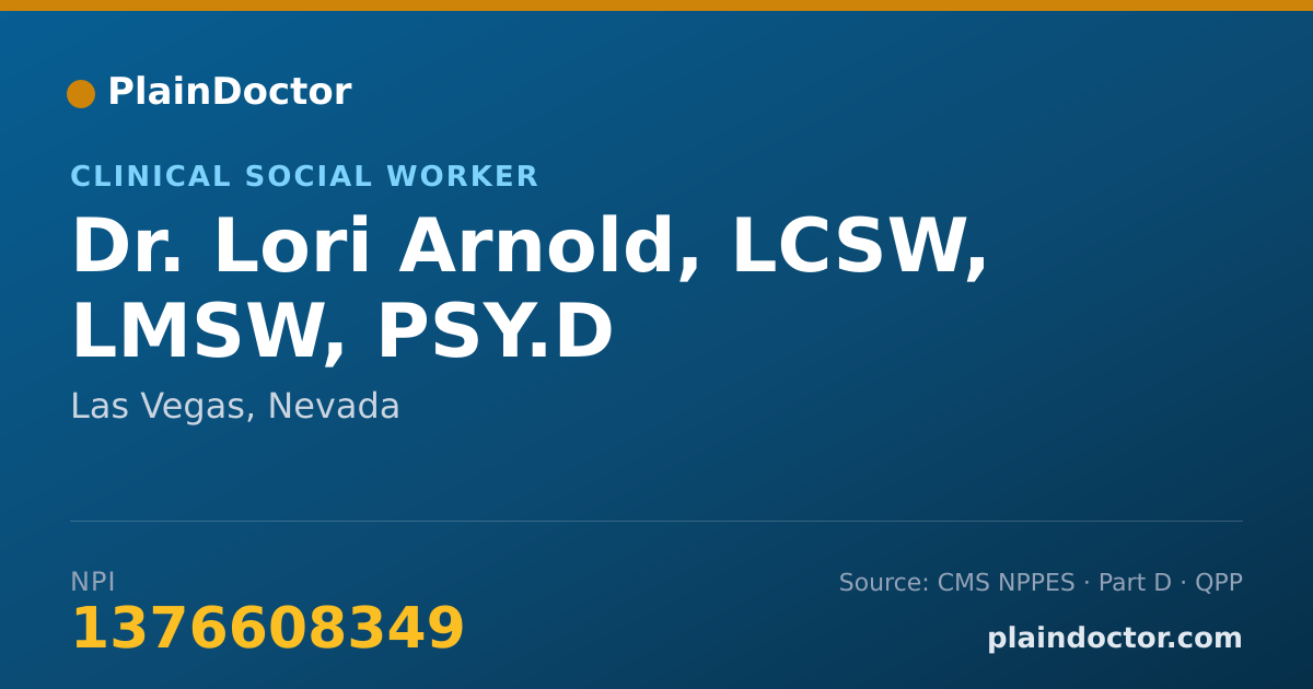 Shareable card for Lori Arnold, LCSW, LMSW, PSY.D - Social Worker, Las Vegas, NV