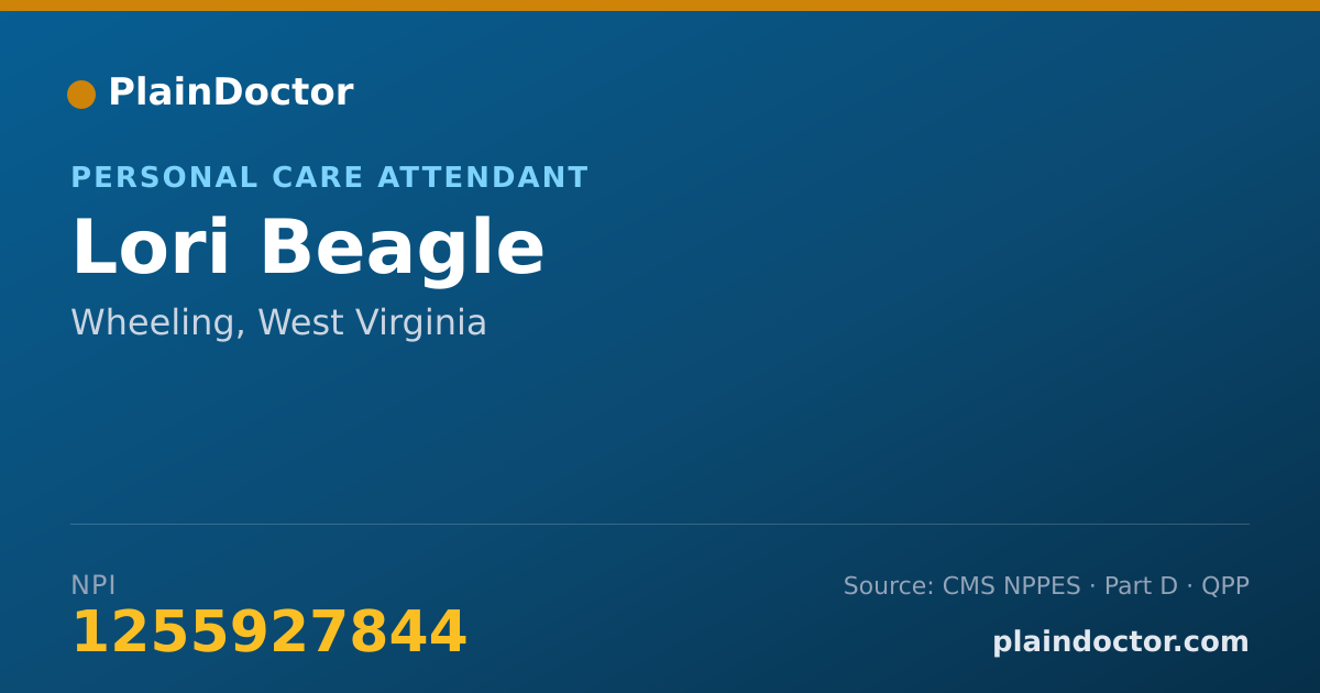 Shareable card for Lori Beagle - Personal Care Attendant, Wheeling, WV