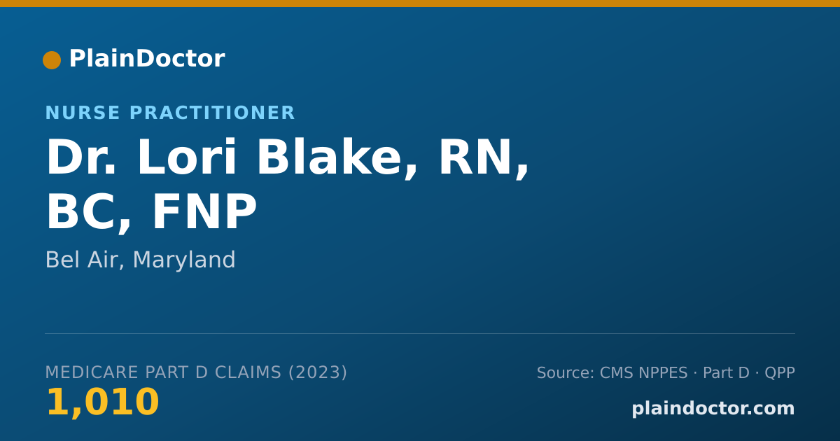 Shareable card for Lori Blake, RN, BC, FNP - Nurse Practitioner, Bel Air, MD