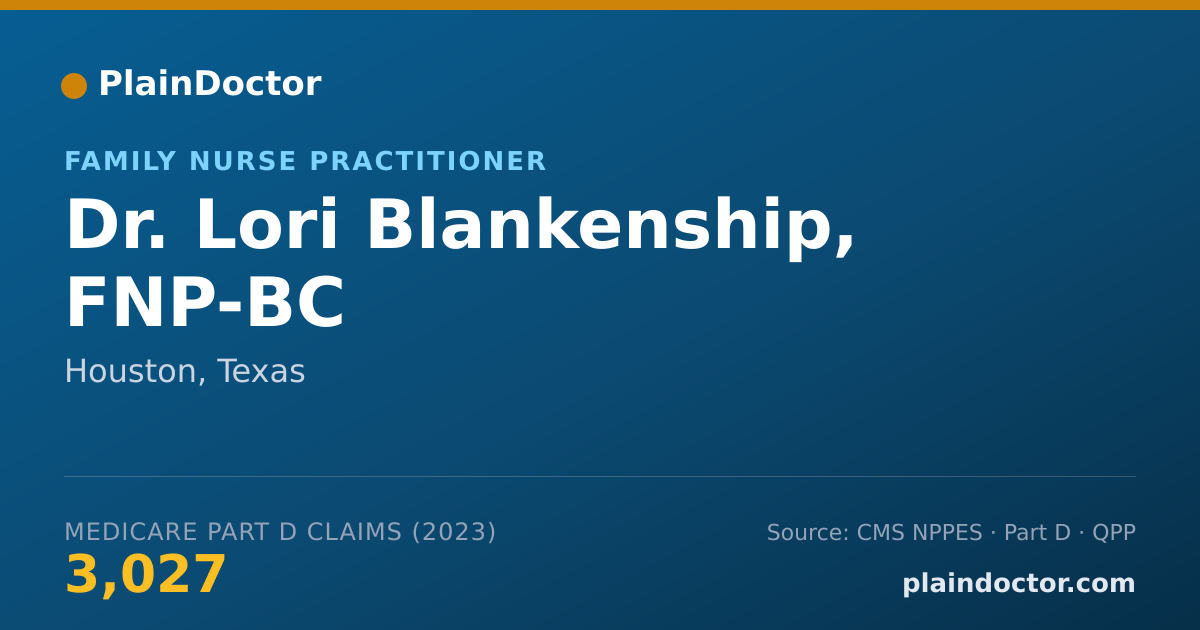 Shareable card for Lori Blankenship, FNP-BC - Family Nurse Practitioner, Houston, TX