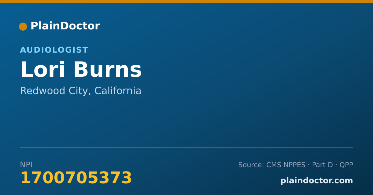Shareable card for Lori Burns - Audiologist, Redwood City, CA