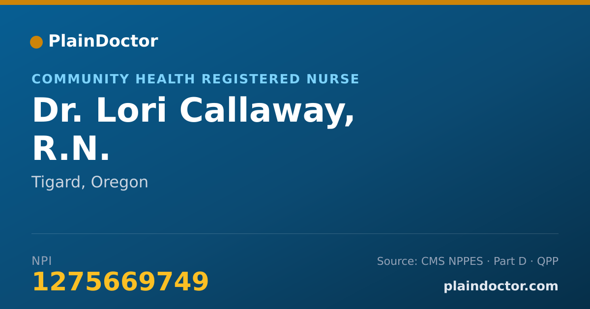 Shareable card for Lori Callaway, R.N. - Community Health Registered Nurse, Tigard, OR